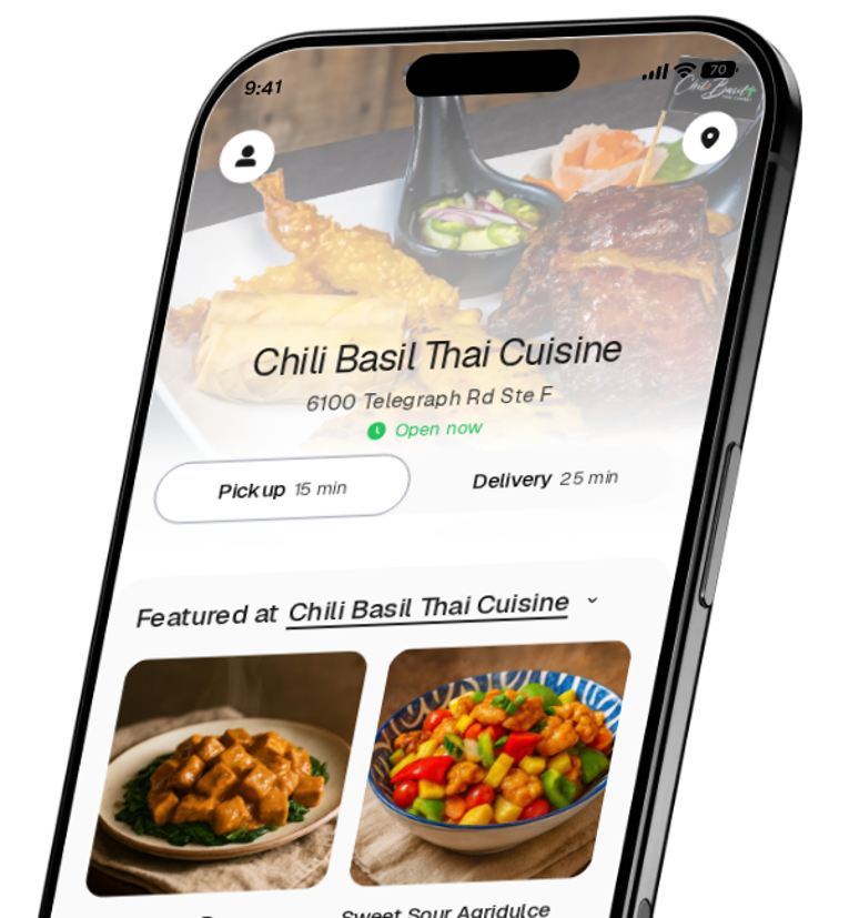 Chili Basil Thai Cuisine app preview