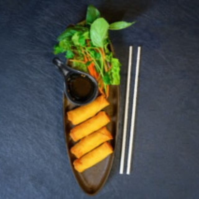 Pork & Taro Crispy egg rolls.