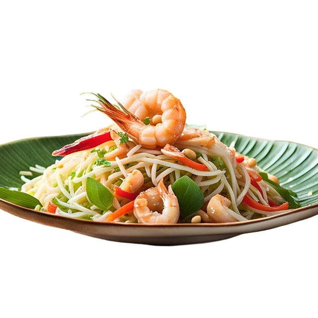 Gf - som tum with shrimp.